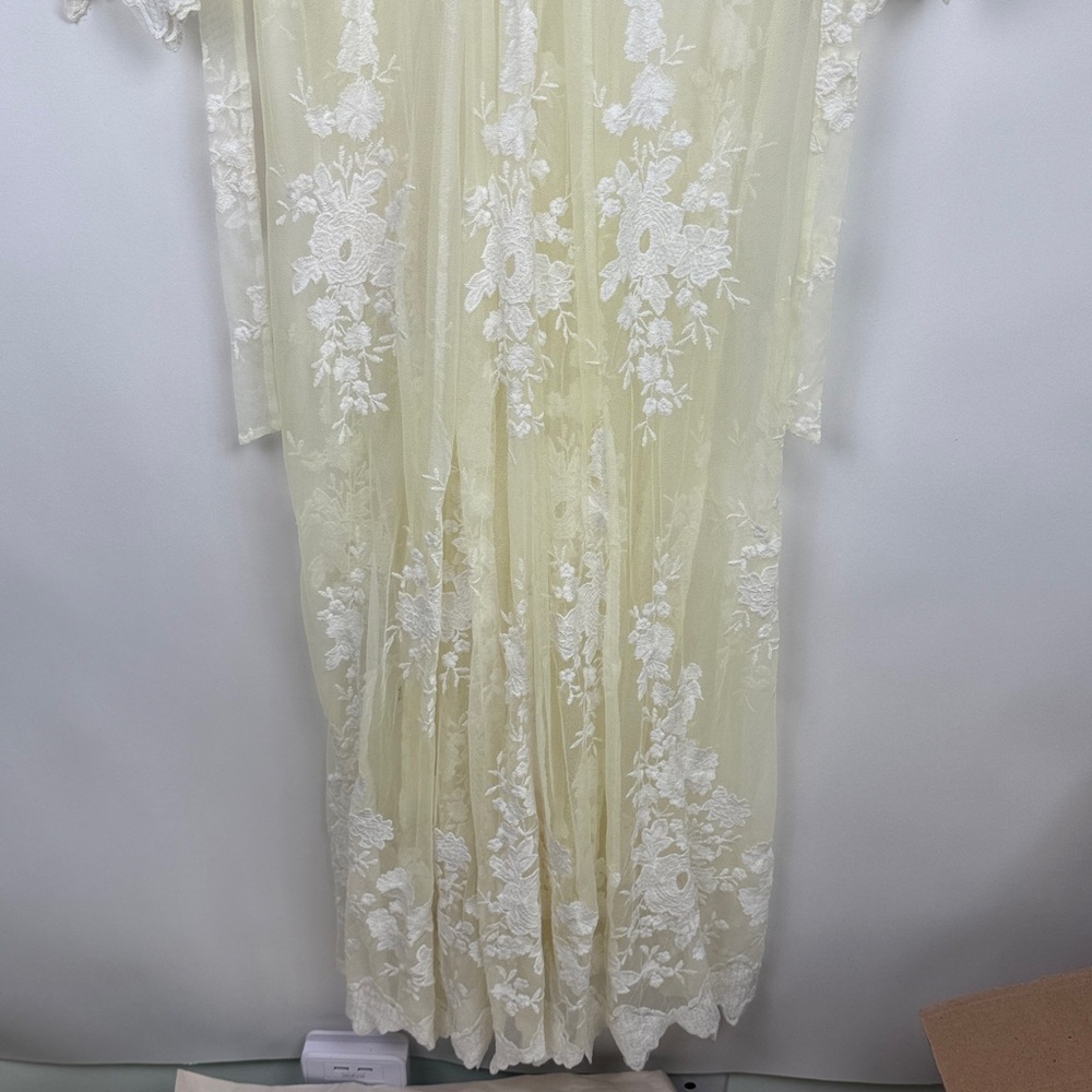 Arnhem Lace Bohemian Maple Maxi Dress Kimono Duster White Festival Size 6 NWT - Picture 11 of 15